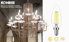 Kohree Candelabra Led Bulbs 4 Watt 400 Lumen 5000k Daylight White E1 Kohree