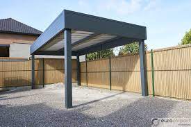 Carport Abri A Voitures Auvent En Toit Plat Avec Bac Acier Il Peut Etre Fabrique Tres Haut Pour Y Abri Voiture Aluminium Plan Abris De Jardin Abri Voiture