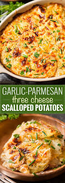 Garlic Parmesan Cheesy Scalloped Potatoes Velvety Soft And Tender Layers Of Two Kinds Of Potatoes Avec Images Recettes De Cuisine Plat D Accompagnement Recette De Plat