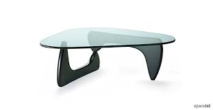 Glossy white medium oval wood coffee table. Noguchi Coffee Table Spaceist