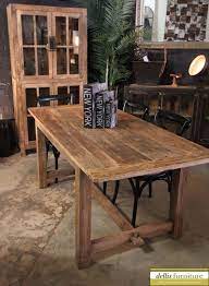 Rustic Recycled Elm Timber Farmhouse Dining Table Timber Dining Table Farmhouse Dining Table Rustic Industrial Dining Table
