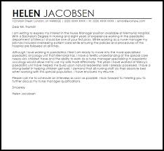 Nurse Manager Cover Letter Sample Cover Letter Templates Examples