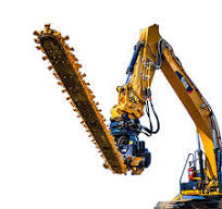 Railway Excavator with Ballast Undercutter Removes Fouled Ballast From  Underneath the Railway Track