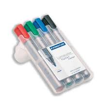 Staedtler Lumocolor Flipchart Markers Dry Safe Bullet Tip 2mm Wallet Asstd Colours 356wp4 Pack Of 4
