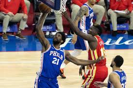 Follow us on facebook ! Sixers Bounce Back Beat Hawks 118 102 In Game 2 To Even Series Peachtree Hoops