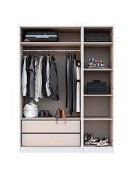 There's space for shoes, undershirts, and includes plenty of small drawers and with wardrobes that include a walking path, the transparency of the doors grows even more important. Anyday John Lewis Partners Mix It Stainless Steel Long T Bar Handle Mirrored Triple Wardrobe