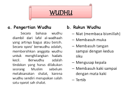 Rukun wudhu yang wajib sebagaimana dijelaskan imam abi syuja' dalam kitab matan ghoyah wa setiap orang islam yang hendak menunaikan ibadah shalat, terlebih dahulu harus mensucikan diri dari hadas kecil dan besar. Rukun Wudhu Yang Wajib Malayderee