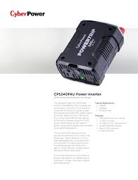 Explanation most ups manufacturers indicate ac power outages and internal battery use with occasional beeping, usually about 4 beeps every 30 seconds. Cyberpower Cps240pau Datasheet Manualzz