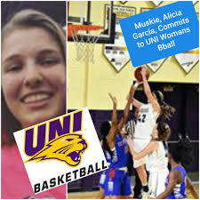 BREAKING: Muskie Sophomore Alicia Garcia has accepted a fullride offer from  the University of Northern Iowa to play woman's basketball! The Muskies  will enjoy three more seasons of this D1 recruit's talent.