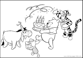 Winnie The Pooh Coloring Pages Coloring Pages For Kids Disney Coloring Pages Birthday Coloring Pages Disney Coloring Pages Happy Birthday Coloring Pages