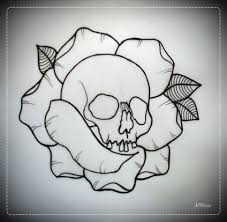 68 Ideas Tattoo Rose Outline Deviantart For 2019 Skulls Drawing Tattoo Outline Drawing Easy Skull Drawings