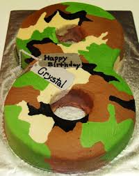 Army cake complete with camouflage cake & camouflage fondant!! Camo Cakes Decoration Ideas Little Birthday Cakes