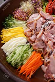 Smoked Duck Bossam A Korean Cuisine Eating Smoked Duck With Stock Photo Picture And Royalty Free Image Image 111949510