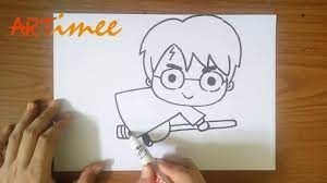 Harry potter drawings easy harry potter portraits harry potter painting harry potter art harry potter characters pencil art drawings art drawings sketches disney drawings easy drawings. How To Draw Chibi Harry Potter Step By Step Youtube