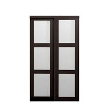 Unusual size options also included in our collection such as 96 x 96 sized doors. Truporte 48 In X 80 5 In 2290 Series Espresso 3 Lite Tempered Frosted Glass Composite Sliding Door 2290 The Home Depot