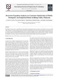 In malaysia, public transport is very developed and quite practical, and will save you the trouble of dealing with driving. Pdf Customer Satisfaction Of Public Transport An Empirical Study In Klang Valley Malaysia