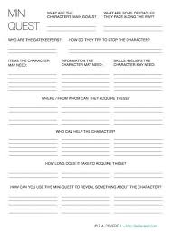 Writing Worksheet Mini Quest Pdf In Honour Of Nanowrimo This Month S Worksheets Will Have One Creative Writing Worksheets Writing Worksheets Novel Writing