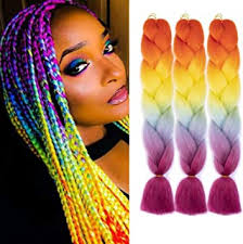 Buy beautiful and bespoke hair wraps to clip in, change and share; Amazon Com Rainbow Braiding Hair