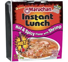 Maruchan Instant Lunch Ramen Noodles Cups Hot Spicy Flavor With Shrimp Vegetables Spicy Chicken Chicken Flavors Hot Spicy