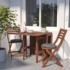 Applaro Gateleg Table Outdoor Brown Stained Ikea In 2020 Outdoor Dining Furniture Wooden Outdoor Furniture Outdoor Dining Table
