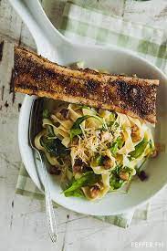 Torched Bone Marrow With Roasted Bone Marrow Butter Pasta And Arugula Pepper Ph Recipe Http Www Pepper Ph Roasted Bone Marrow Pasta Dishes Butter Pasta
