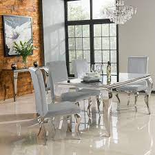 Made from wood, marble, glass or fabric. The Lazy Man S Guide To Dining Room Table And Chair Sets White Glass Dining Table Glass Dining Table Dining Room Blue