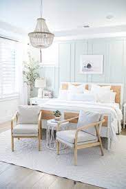 Its distressed finish complements the curved corners on the head and footboard, creating a worthy backdrop for for a pristine pillowscape. Master Bedroom Decor Our Modern Coastal Bedroom