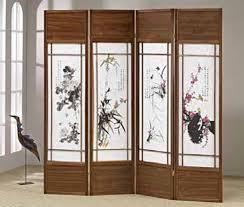 Matthew mckelway, professor of japanese art history at columbia the earliest complete extant example in japan, explains professor mckelway, is from the tōji temple in kyoto, built in 796 ad, depicting a 'chinese. 5453 4 Panel Walnut Finish Wood Room Divider Shoji Screen With Floral Japanese Paintings In The Centers