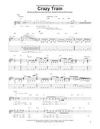 Crazy train ozzy osbourne tab