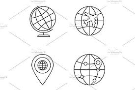 Worldwide Linear Icons Set Icon Set Outline Illustration Icon