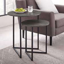 Shop for nesting tables online at target. Manor Park 2 Piece Round Nesting End Tables Slate Grey Black Walmart Com Walmart Com