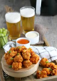 Airfryer Buffalo Cauliflower Bites Happily Unprocessed