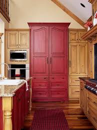 Kaboodle's kitchen pantry cabinets and cupboards are a perfect solution to your compact storage needs! A Red Pantry With The Rest Of The Cabinets In Pine Works Kitchen Colors Home Two Tone Kitchen Cabinets