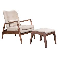 Lounge chair with ottoman mid century modern replica style modern high grade natural leather ✙ the mid century lounge chair sets offer a practical and classy solution to enjoy the maximum comfort, featuring a wood veneer framework covered with premium quality leather which imparts this. Dennis Mid Century Modern Beige Wood Chair Ottoman Set Of 2 Kathy Kuo Home