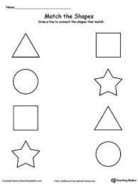 Shape homework help for kids: Match The Shapes Shapes Worksheet Kindergarten Shape Worksheets For Preschool Shapes Worksheets