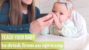 Baby Led Weaning Teach Baby To Drink From An Open Cup Youtube