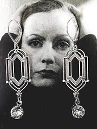 Silver Crystal Flapper Earrings