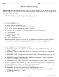 What Three Things Does Gravitational Potential Energy Depend On Kinetic And Potential Energy Potential Energy Kinetic Energy