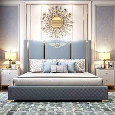 Luxury furniture is one of the largest italian furniture & european style furniture companies on the internet. Modern Luxury Bedroom Furniture Bedroom Set King Size Solid Wood Genuine Leather Bed Online Shopping