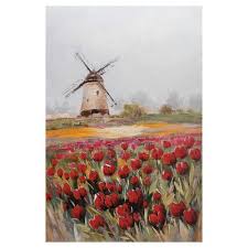 Leroy merlin supports people all around the world improve their living environment and lifestyle, by helping everyone design the home of their dreams and above all, to achieve it. Quadro Dipinto A Mano Mulino Con Tulipani 90x60 Cm Prezzo Online Leroy Merlin Dipingere Idee Pittura Ad Acquerello Arte Ombrello