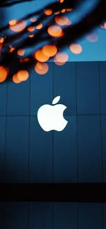 Orange and blue wallpaper iphone. Iphone11papers Com Iphone11 Wallpaper Ng08 Apple Logo Blue Orange Dark