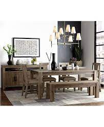 Furniture Canyon 6 Piece Dining Set Created For Macy S 72 In 2021 Dining Set With Bench Furniture Dining Room Sets