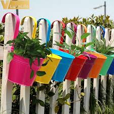Maybe you would like to learn more about one of these? 10pcs Wall Hanging Flower Pot Large Metal Flowe Pots With Hook Colorful Buckets Iron Planter Home Garden Decor Spring Decoration Buy At The Price Of 28 99 In Aliexpress Com Imall Com