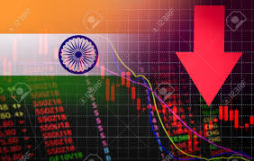 India Bombay Stock Exchange Market Crisis Red Market Price Down