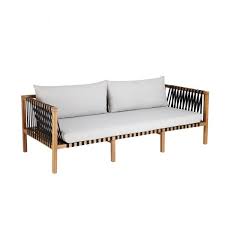 Solid Acacia 3 Seater Garden Sofa Maisons Du Monde Us Outdoor Sofa Garden Sofa Modern Outdoor Sofas
