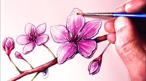 Drawing tutorials for kids and beginners. How To Paint Cherry Blossoms Watercolour Painting Youtube