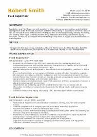 field supervisor resume samples