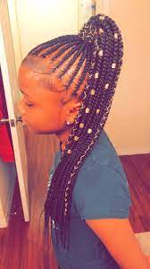 Small Feed In Braids Into A Ponytail Hair By Arie Braided Hairstyles Braided Hairstyles Easy Lemonade Braids Hairstyles