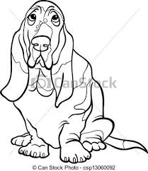 Eps Vectors Of Basset Hound Dog Cartoon For Coloring Book Black Basset Hound Art Black And White Cartoon Bassett Hound