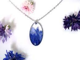 Cornflower Pendant Nature Jewellery Real Flower Jewellery Etsy Real Flower Jewelry Flower Jewellery Pendant